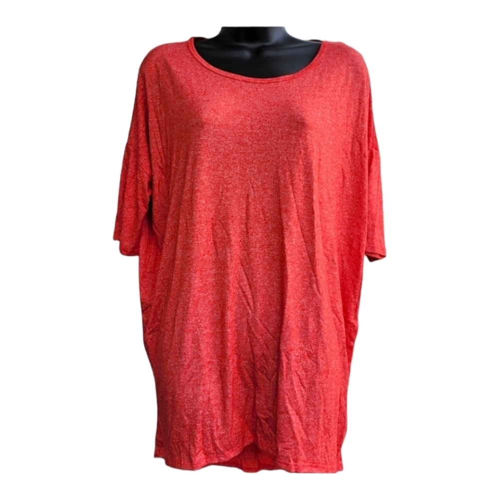 LuLaRoe Women's Short Sleeve Oversized Coral Hi-Lo Casual tunic Shirt Dress Med